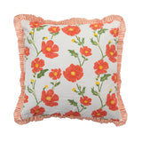 Pink Poppy Frill Cushion  - In stock